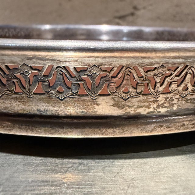 Mid-Century Modern Hollywood Regency Serving Tray Crescent Silverware Manufacturing Co For Sale - Image 4 of 8