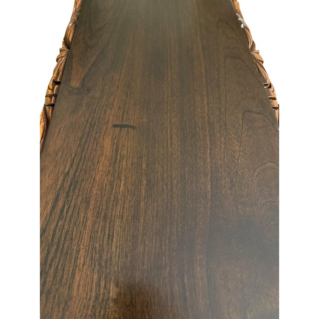 Spanish Baroque Carved Wood Arts & Crafts Hall Bench Seat For Sale - Image 11 of 16