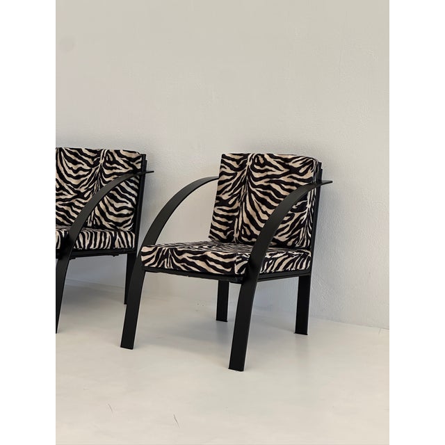 Sofa and Animalier Armchairs with Metal Frames, 1980s, Set of 3 For Sale - Image 10 of 17