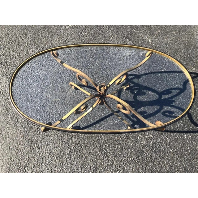 Metal 1960s French Style Oval Iron Coffee Table For Sale - Image 7 of 13