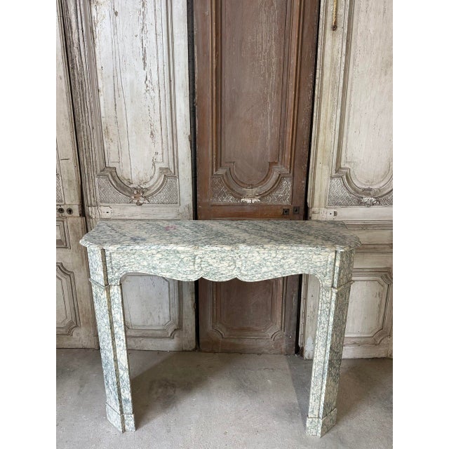 French Fireplace in Green Marble, 1900s For Sale - Image 3 of 11