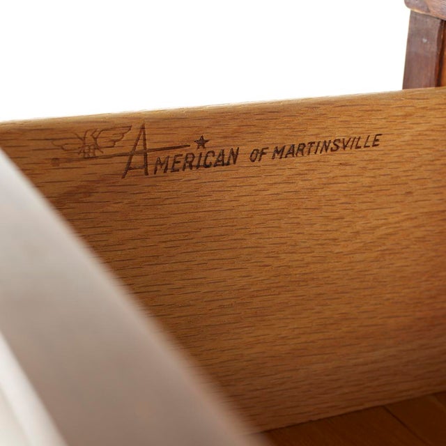 Merton Gershun for American of Martinsville Mid Century X Inlay Walnut 9 Drawer Dresser For Sale - Image 11 of 11