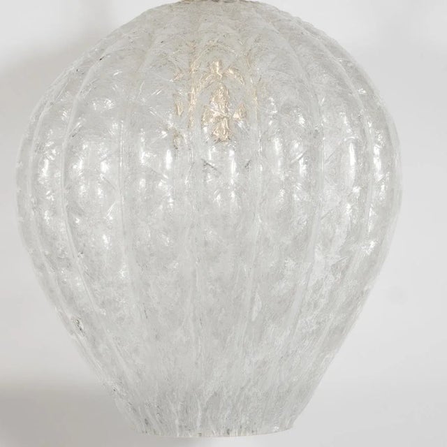 Vintage 1950s Murano Glass Bulb Form Pendant Fixture For Sale - Image 4 of 8