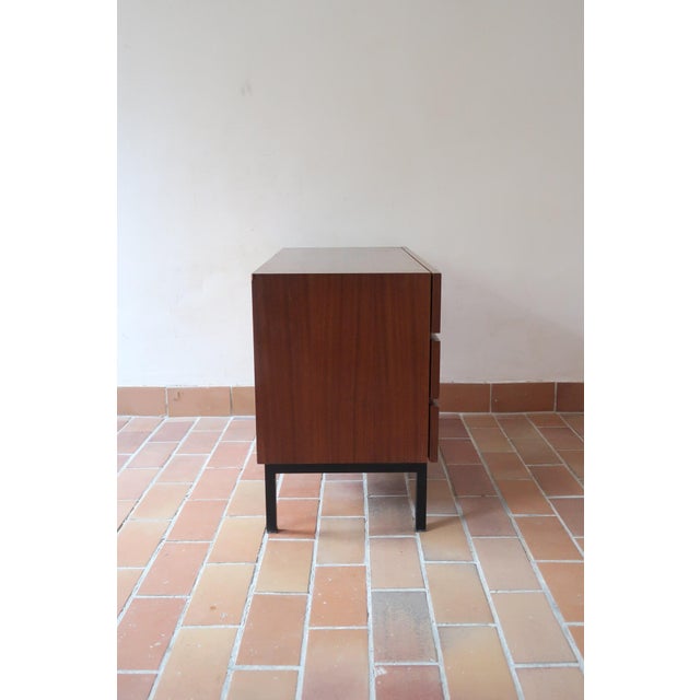 Teak Chest of 3 Drawers on Black Metal Base, 1960s For Sale - Image 6 of 12