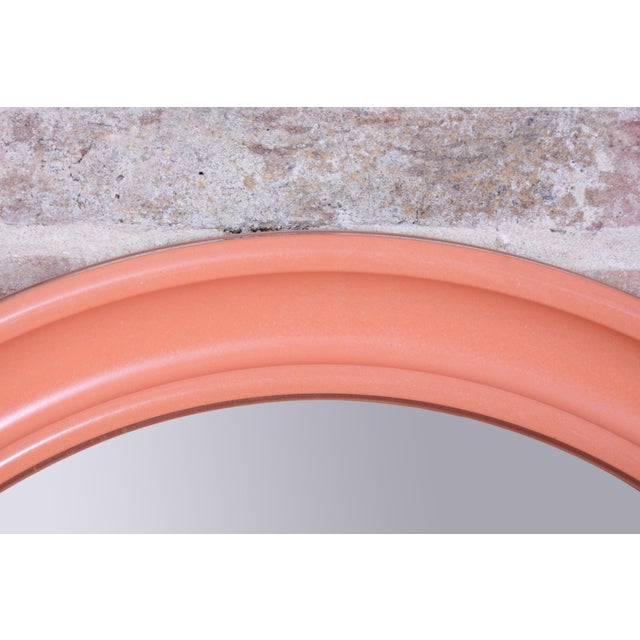 Mid-Century Pink Mirror in Plastic Frame, Italy, 1960s For Sale - Image 4 of 8
