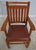 Age: Approx: 40 Years Old Details: Cherry Slat Back High Quality Construction Nice Tooled Leather Arts & Crafts Style...