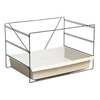 Mid-Century Modern Metal and Plastic File Rack attributed to Charlotte Perriand, 1950s For Sale