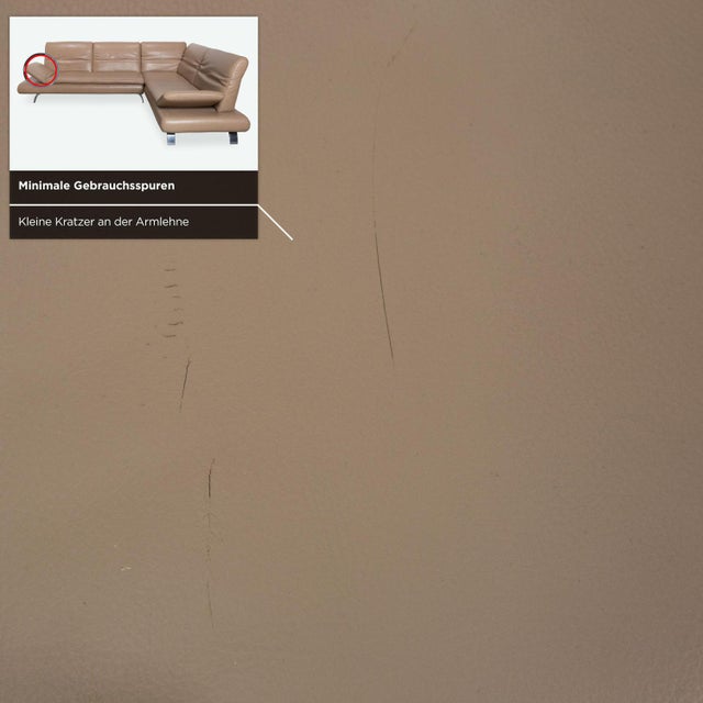 Light Brown Leather Rodrigo Corner Sofa with Manual Function from Contur For Sale - Image 9 of 15