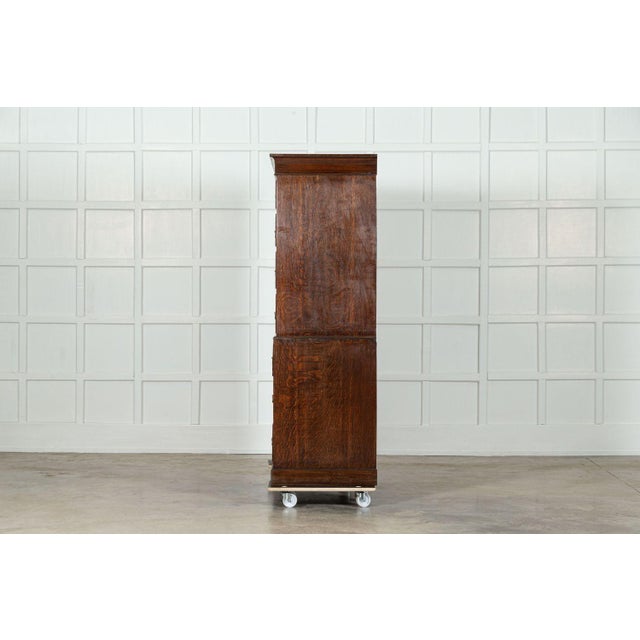 Wood Large English Oak Tallboy Chest Drawers, 1870 For Sale - Image 7 of 14