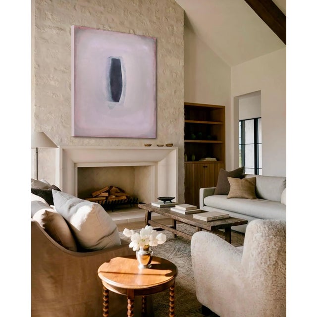 "Conversation No.05" Dusty Mauve and Plum Minimalist Color Field Painting For Sale - Image 4 of 5