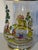 Chinoiserie Mid Twentieth Century Hand Painted Chinoiserie Glass Hurricane Vases, a Pair For Sale - Image 3 of 7