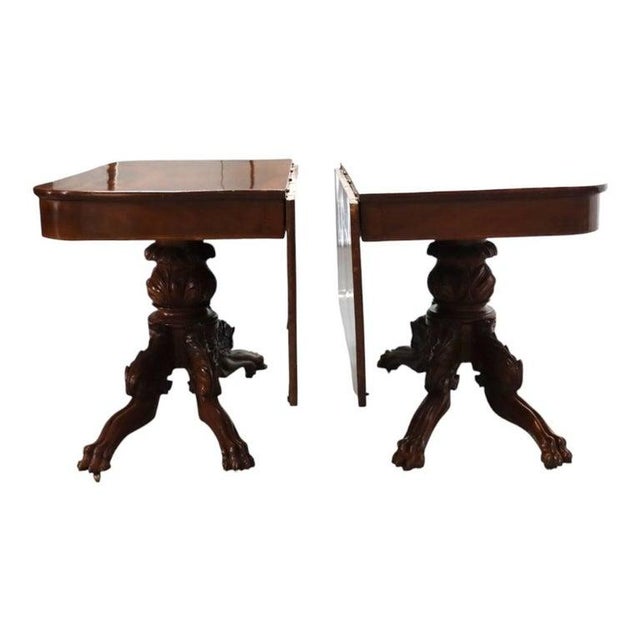 Mid 19th Century Classical Quervelle Inspired Drop-Leaf & Claw Foot Mahogany Banquet Table C1840 For Sale - Image 5 of 11