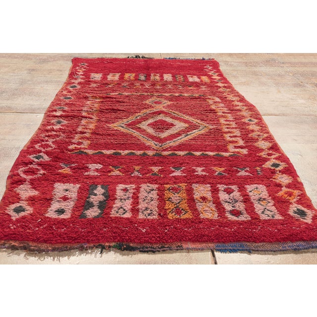Vintage Boujad Moroccan Rug, 03'10 X 08'00 For Sale - Image 9 of 10