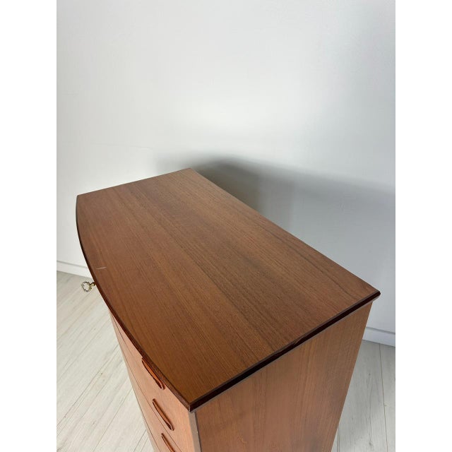 Vintage Danish Bow-Front Teak Chest of Drawers, 1960s For Sale - Image 6 of 10