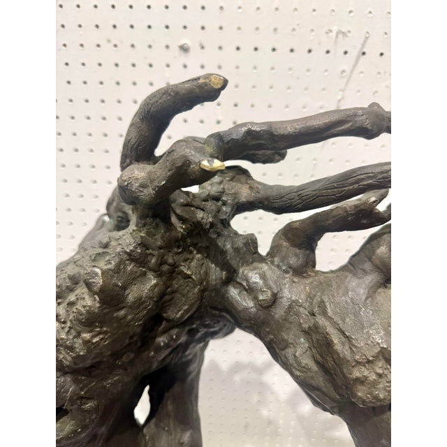 Olive Mid Century Modern Brutalist Heavy Bronze Gregg LeFevre Solid Bronze Sculpture For Sale - Image 8 of 12