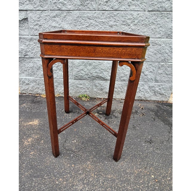 20th Century Mahogany Stretcher Galleried Side Table For Sale In Washington DC - Image 6 of 11