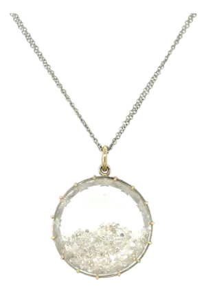 Renee Lewis, Diamond Shaker Pendant Necklace 18k White Gold