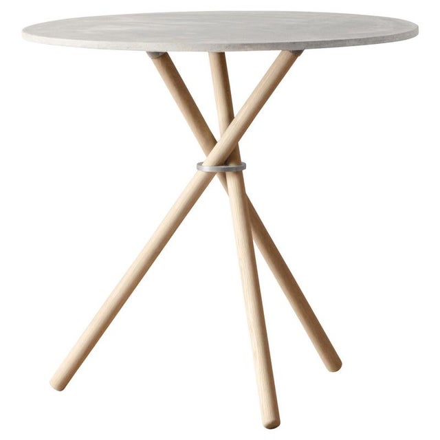 Aldric Light Concrete Top and Light Oak Legs Café Table by Eberhart Furniture For Sale - Image 13 of 13