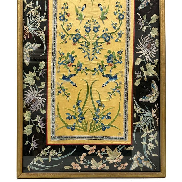 Late Qing Dynasty Antique Chinese Silk Hand-Embroidered Panel For Sale - Image 4 of 8