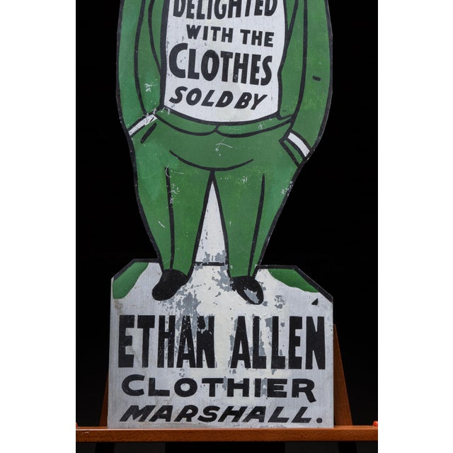 Early 20th Century Antique Ethan Allen Clothier Figural Tin Ithaca-Type Advertising Display Sign For Sale - Image 5 of 7