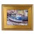 Impressionist Fishing Boats Docked at Nantucket Harbor Painting W/ Antiqued Gold Frame For Sale