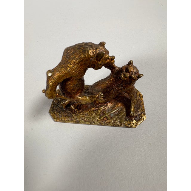 Brown Christophe Fratin, The Bear Fight, 19th Century, Bronze For Sale - Image 8 of 10