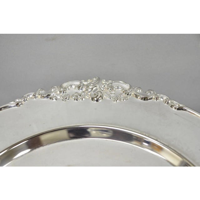 Vintage Godinger Silver Plated 2 Tier Buffet Server High Tea Pastry Plate Stand For Sale - Image 9 of 18