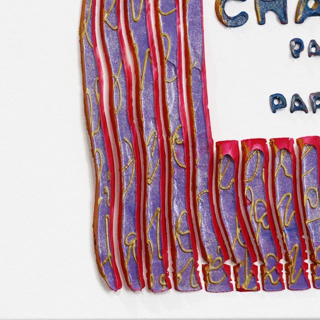 Fragrance in Illusion: Chanel No. 3 Reinvented - Textural Abstract 3d Painting Original Artwork by Virginie Schroeder For Sale - Image 4 of 9