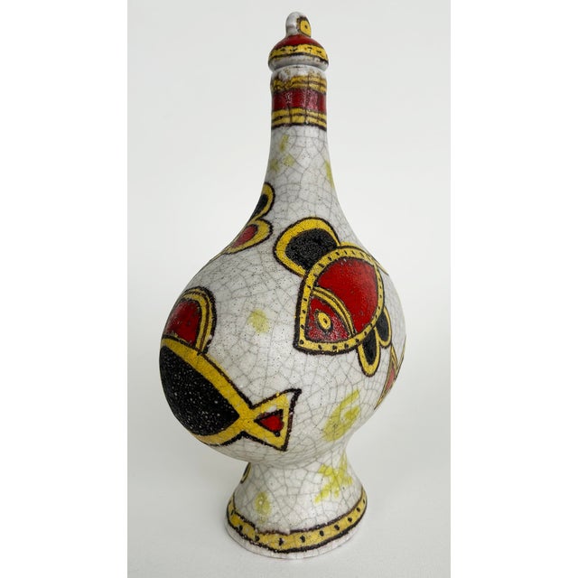 Mid 20th Century Mid 20th Century Italian Guido Gambone Glazed Ceramic Vessel With Stopper, Signed on Underside For Sale - Image 5 of 9