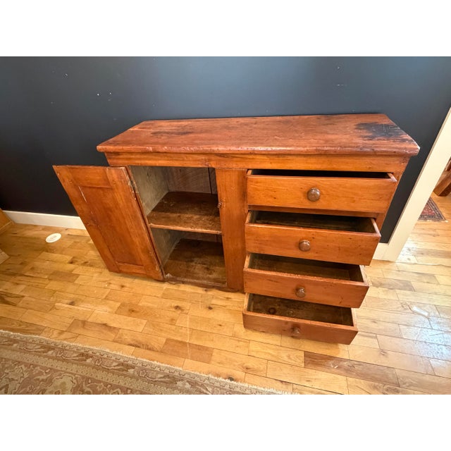 Antique New England Pumpkin Pine Cupboard For Sale - Image 9 of 11
