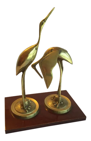 Vintage Brass Cranes Figurine