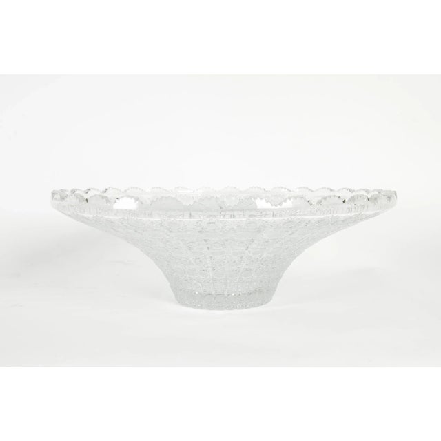 Transparent Vintage Cut Crystal Center Piece Bowl For Sale - Image 8 of 10