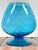 Empoli Mid 20th Century Italian Empoli Optic Blue Glass Vase For Sale - Image 4 of 6