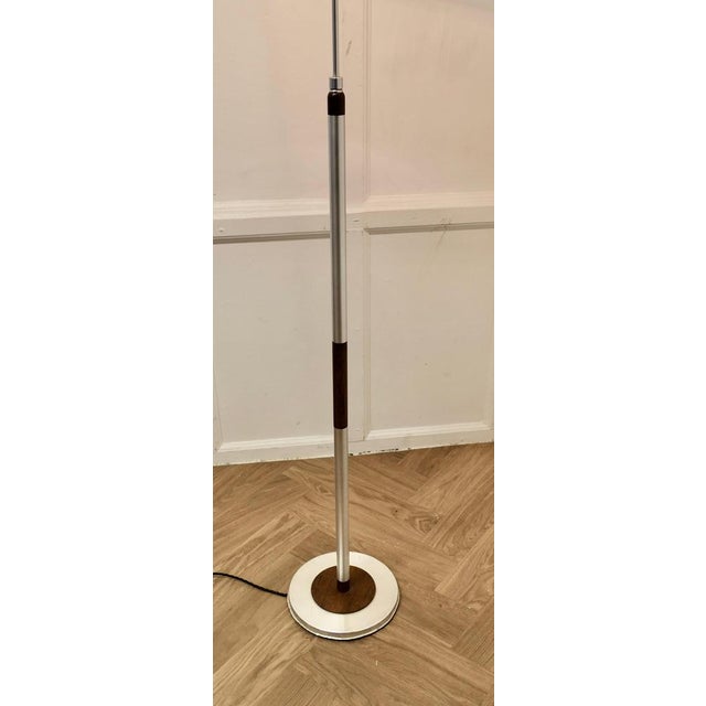Wood Mid-Century Modern Chrome and Wood Telescopic Floor Lamp, 1960s For Sale - Image 7 of 12