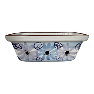 New England Pottery Hand Painted Glazed Terracotta Planter, Portugal For Sale