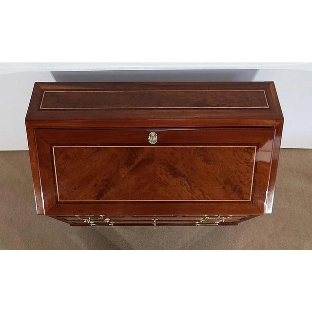 Louis XVI Scriban Secretary Desk in Mahogany and Precious Woods, 18th Century For Sale - Image 5 of 18