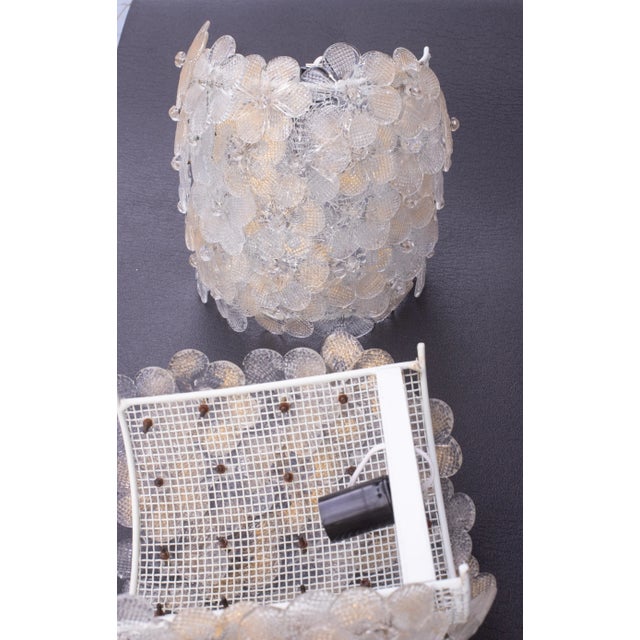 1960s Set of 2 Gold Murano Glass Wall Light Flower by Seguso, 1960 For Sale - Image 5 of 11