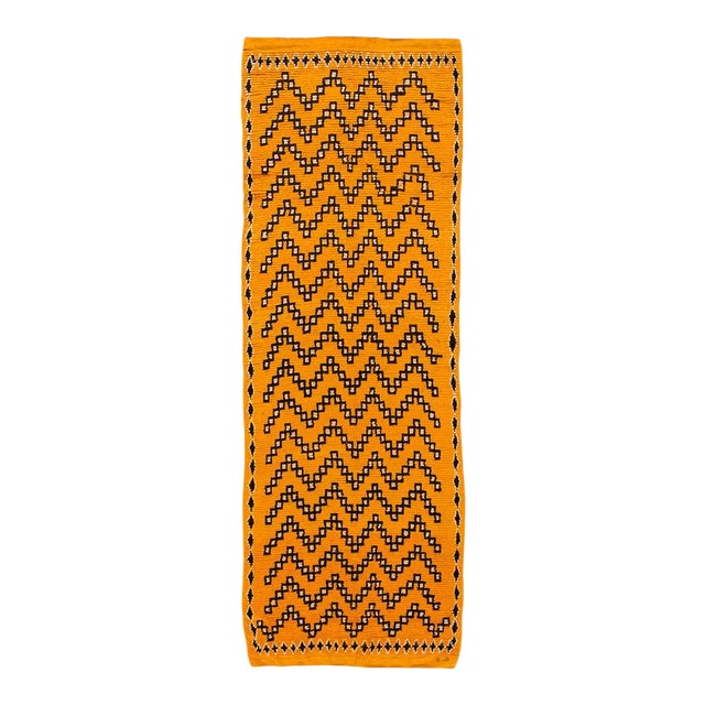 21st Century Modern Orange Moroccan Tribal Runner For Sale