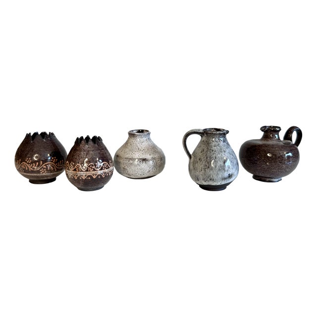 Ceramic Miniature Vases attributed to Serocka, Germany, 1960s, Set of 5 For Sale