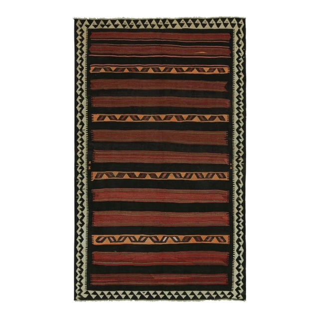 1950s Vintage Afghan Tribal Kilim Rug With Rich Stripes For Sale