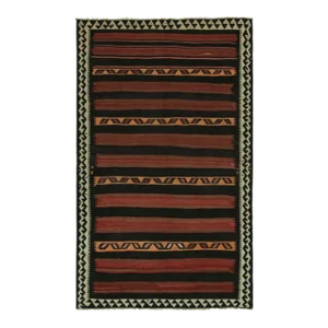 1950s Vintage Afghan Tribal Kilim Rug With Rich Stripes