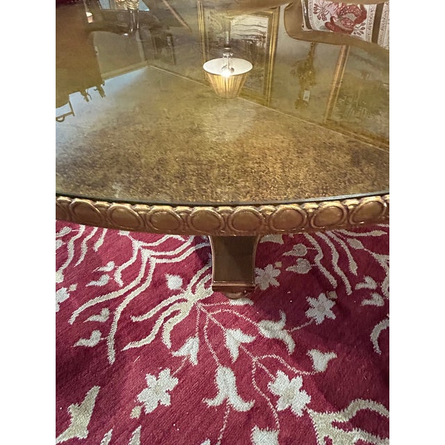 Vintage Reverse Painting on Glass Round Coffee Table For Sale - Image 9 of 13