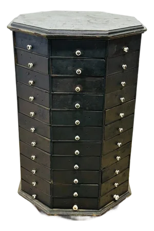 Antique Revolving 88 Drawer Hardware Store Cabinet