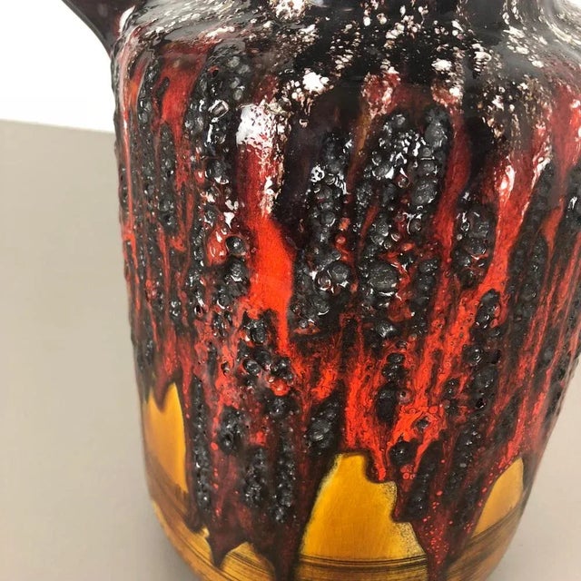 Ceramic Large Multi-Colored Fat Lava Ceramic Vase from Scheurich, 1970s For Sale - Image 7 of 18