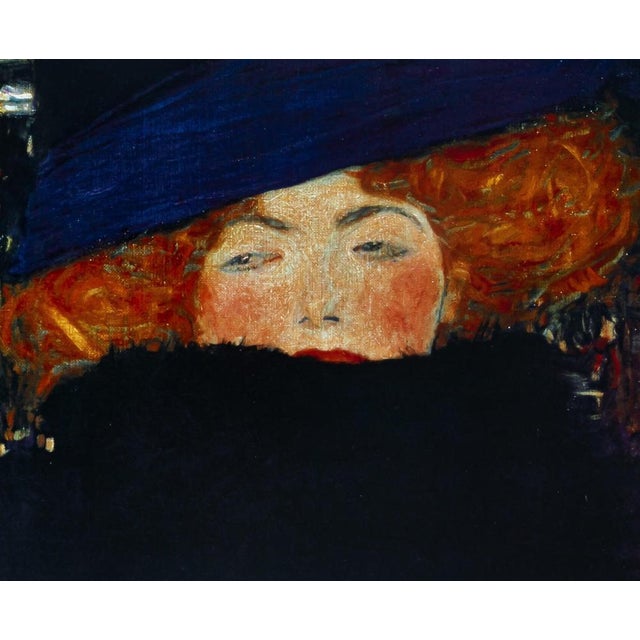 Modern Femme Au Chapeau Poster after Gustav Klimt For Sale - Image 3 of 6