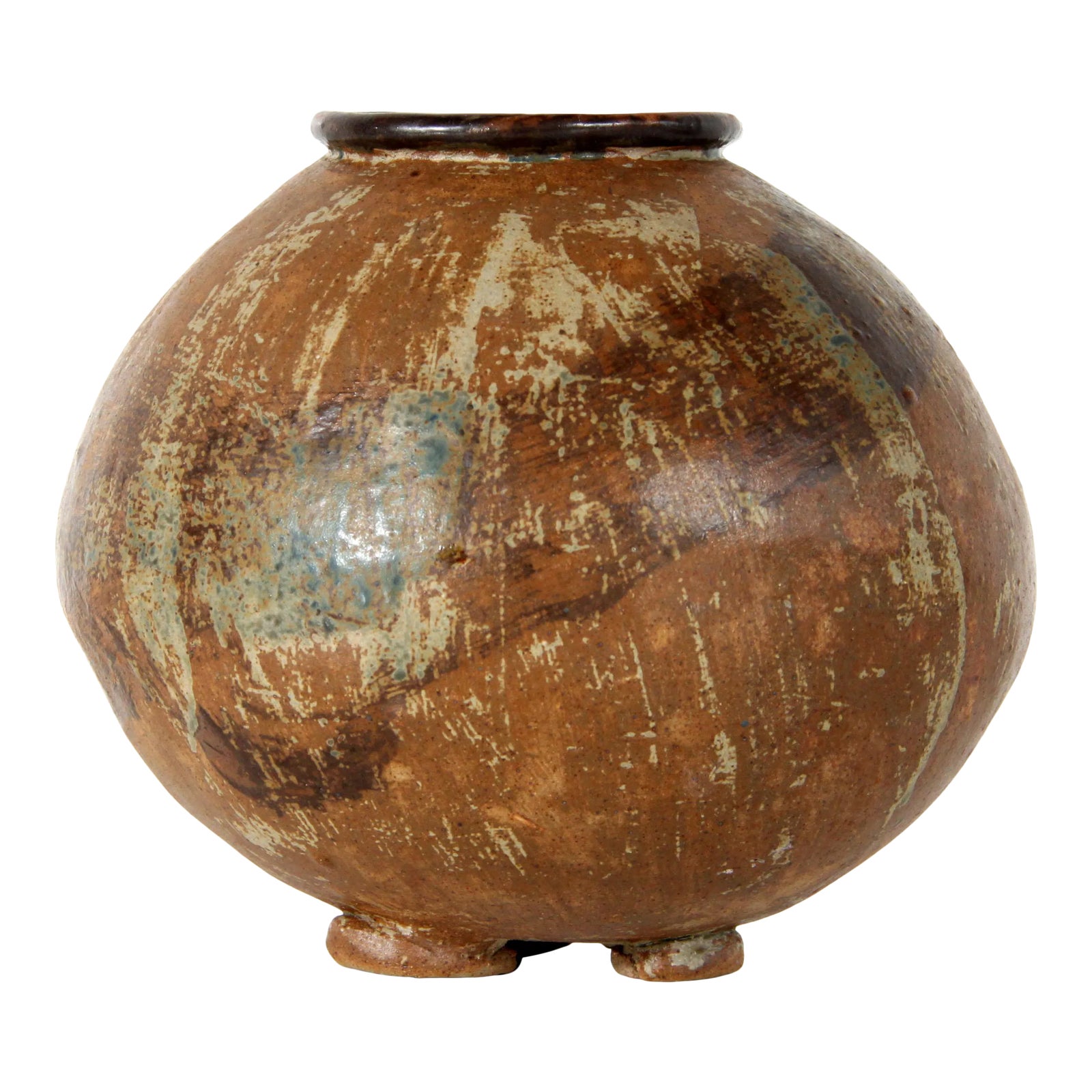 Mid Century Modern American Studio Art Pottery Bulbous Vase