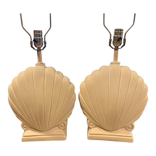 1960s Royal Haegar Mid-Century Modern Shell Lamp - a Pair For Sale