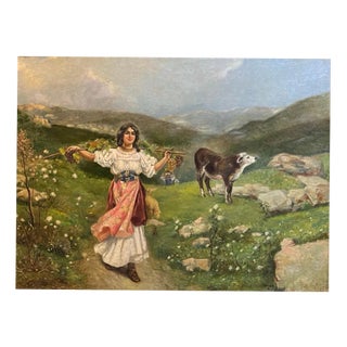 R. Luzio, Figurative Scene, Oil on Canvas, Framed For Sale