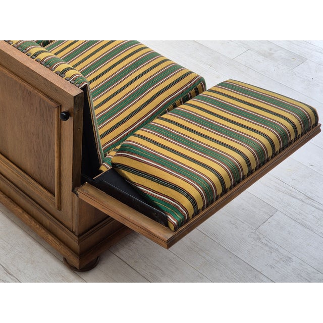 Mid-Century Modern Danish Drop Arm Sofa in Wool & Oak Wood, 1960s For Sale - Image 3 of 18