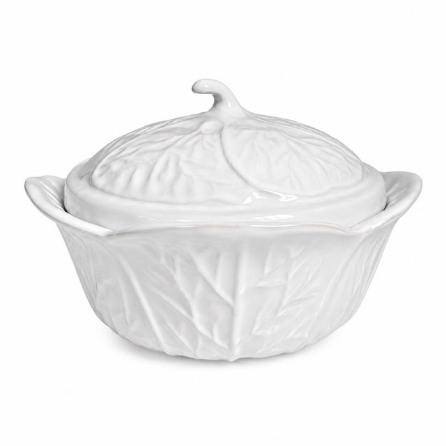 Lovely white cabbage soup tureen and serving bowl with lid. A versatile piece that brings a touch of modern-traditional...